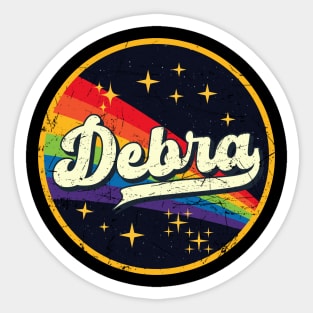 Debra // Rainbow In Space Vintage Grunge-Style Sticker